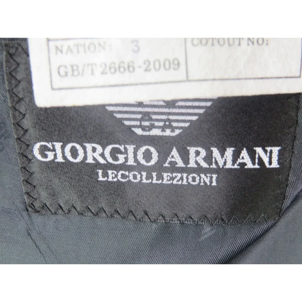 Giorgio Armani Le Collezioni Mens Blazer 48 Black‎ Pinstripe Wool Sport Coat